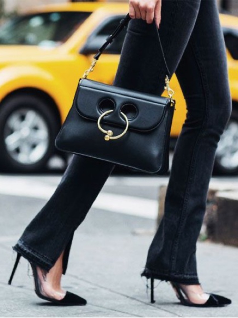 JW Anderson Black Pierce Bag with Gold Hardware